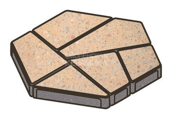 Гранитная тротуарная плитка Готика, Полигональ Granite FINO, 80 мм, Павловское