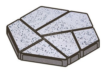 Гранитная тротуарная плитка Готика, Полигональ Granite FINO, 80 мм, Покостовский