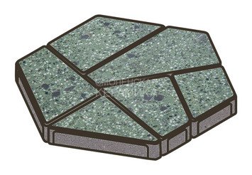 Гранитная тротуарная плитка Готика, Полигональ Granite FINO, 80 мм, Порфир