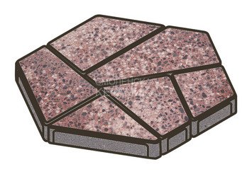 Гранитная тротуарная плитка Готика, Полигональ Granite FINO, 80 мм, Сансет
