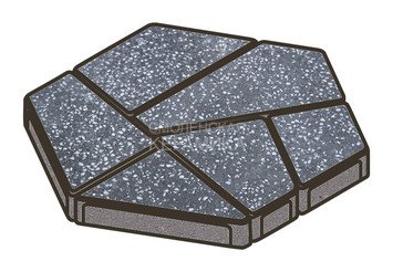Гранитная тротуарная плитка Готика, Полигональ Granite FINO, 80 мм, Суховязкий