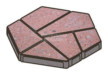 Гранитная тротуарная плитка Готика, Полигональ Granite FINO, 80 мм, Травертин