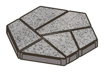 Гранитная тротуарная плитка Готика, Полигональ Granite FINO, 80 мм, Цветок Урала