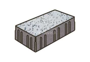 Гранитная тротуарная плитка Готика, Скада Granite FINO, 225x150x100, Грис Парга
