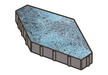 Гранитная тротуарная плитка Готика, Зарядье Granite FINO, 600x400x100, Азул Бахия