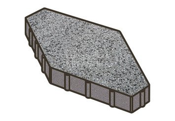 Гранитная тротуарная плитка Готика, Зарядье Granite FINO, 600x400x100, Белла Уайт