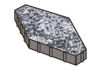 Гранитная тротуарная плитка Готика, Зарядье Granite FINO, 600x400x100, Диорит