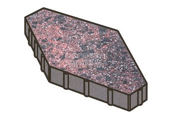 Гранитная тротуарная плитка Готика, Зарядье Granite FINO, 600x400x100, Дымовский
