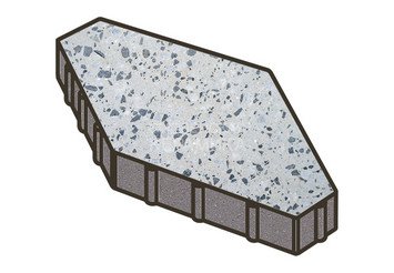Гранитная тротуарная плитка Готика, Зарядье Granite FINO, 600x400x100, Грис Парга