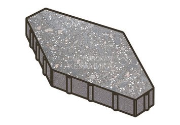 Гранитная тротуарная плитка Готика, Зарядье Granite FINO, 600x400x100, Ильменит
