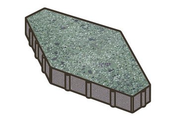 Гранитная тротуарная плитка Готика, Зарядье Granite FINO, 600x400x100, Порфир