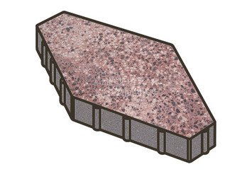 Гранитная тротуарная плитка Готика, Зарядье Granite FINO, 600x400x100, Сансет