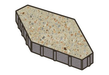 Гранитная тротуарная плитка Готика, Зарядье Granite FINO, 600x400x100, Зарф