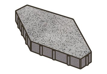 Гранитная тротуарная плитка Готика, Зарядье Granite FINO, 600x400x100, Цветок Урала