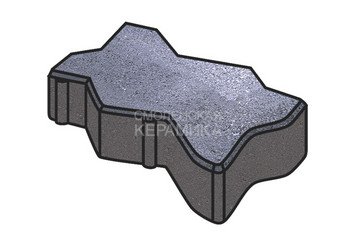 Гранитная тротуарная плитка Готика, Зигзаг/Волна Granite FINO, 60 мм, Амфиболит