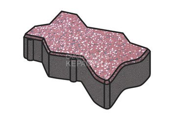 Гранитная тротуарная плитка Готика, Зигзаг/Волна Granite FINO, 60 мм, Емельяновский