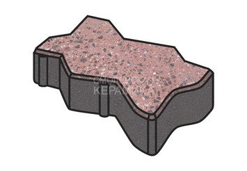Гранитная тротуарная плитка Готика, Зигзаг/Волна Granite FINO, 60 мм, Ладожский