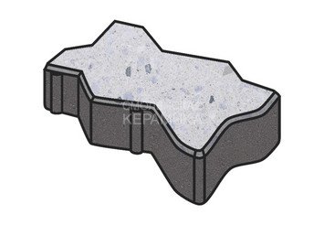 Гранитная тротуарная плитка Готика, Зигзаг/Волна Granite FINO, 60 мм, Мансуровский