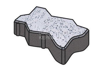 Гранитная тротуарная плитка Готика, Зигзаг/Волна Granite FINO, 60 мм, Покостовский