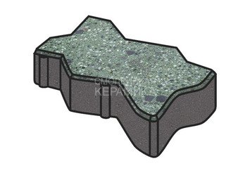 Гранитная тротуарная плитка Готика, Зигзаг/Волна Granite FINO, 60 мм, Порфир