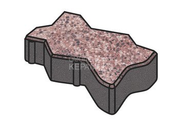 Гранитная тротуарная плитка Готика, Зигзаг/Волна Granite FINO, 60 мм, Сансет
