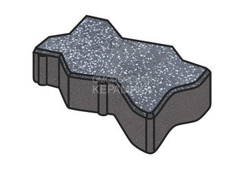 Гранитная тротуарная плитка Готика, Зигзаг/Волна Granite FINO, 60 мм, Суховязкий