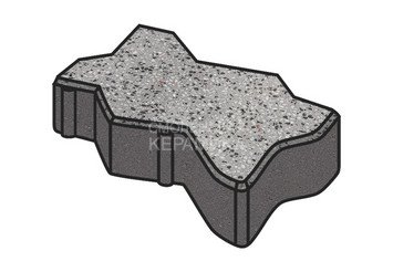 Гранитная тротуарная плитка Готика, Зигзаг/Волна Granite FINO, 60 мм, Цветок Урала