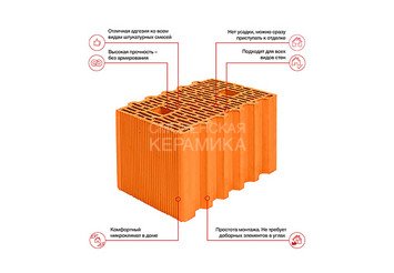 Камень керамический крупноформатный Porotherm 38