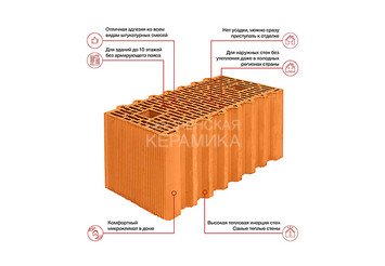 Камень керамический крупноформатный Porotherm 51
