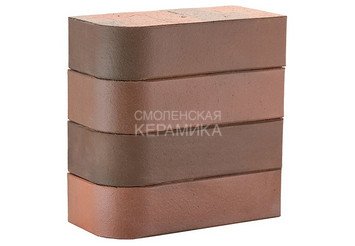 Кирпич керамический печной ЛСР Красный флэш гладкий, угловой R60, 1НФ