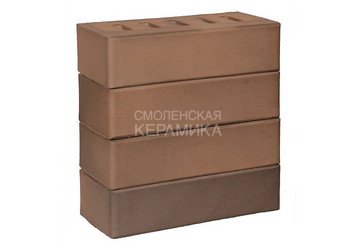 Кирпич керамический печной ЛСР Светло-коричневый флэш гладкий, 1НФ (с тех. пустотами)