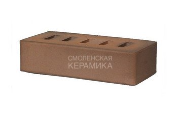 Кирпич керамический печной ЛСР Светло-коричневый флэш гладкий, 1НФ (с тех. пустотами)