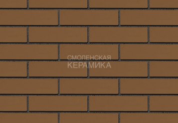 Кирпич лицевой керамический ЖКЗ Темно-коричневый Гладкий 1,4НФ