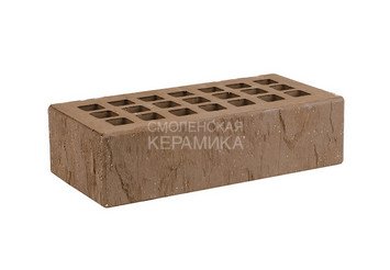 Кирпич лицевой керамический ЖКЗ Темно-коричневый Скала 1НФ алмаз