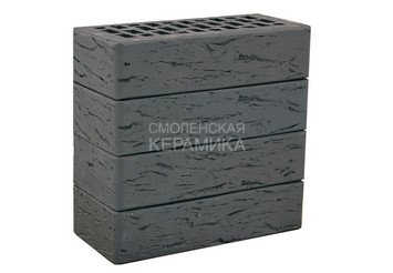 Кирпич лицевой керамический ЛСР Графитовый рустик, 1НФ