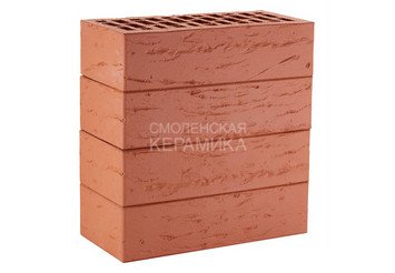 Кирпич лицевой керамический ЛСР Красный рустик, 1НФ
