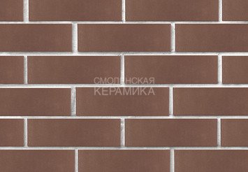 Кирпич лицевой керамический ЛСР Темно-коричневый гладкий, 1НФ