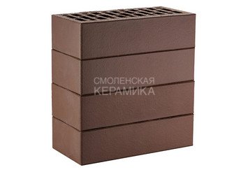 Кирпич лицевой керамический ЛСР Темно-коричневый гладкий, 1НФ