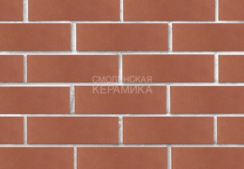 Кирпич лицевой керамический ЛСР Темно-красный гладкий, 1НФ