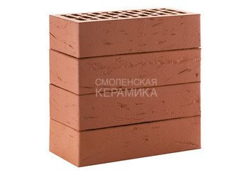 Кирпич лицевой керамический ЛСР Темно-красный рустик, 1НФ