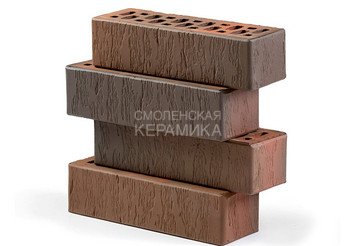 Кирпич лицевой керамический VOLGABRICK 0.7НФ Флэш вертикальный Руст №82 М200