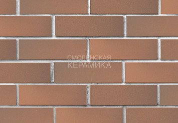 Кирпич лицевой полнотелый ЛСР Светло-коричневый флэш гладкий, 1НФ (с тех. пустотами)