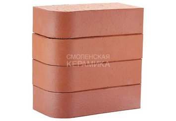 Кирпич лицевой полнотелый радиусный ЛСР Красный гладкий, R60 1НФ