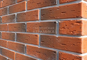 Кирпич лицевой Воротынский КЗ, Красный Флеш Руст 1НФ