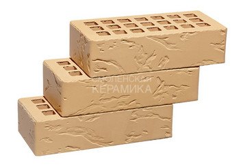 Кирпич облицовочный керамический ЖКЗ Соломенный Рустик 1НФ
