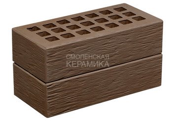 Кирпич облицовочный керамический ЖКЗ Темно-коричневый Бархан 1НФ