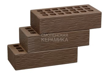 Кирпич облицовочный керамический ЖКЗ Темно-коричневый Бархан 1НФ