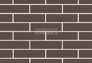 Кирпич облицовочный керамический ЖКЗ Темно-коричневый Дерево 1НФ