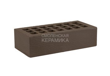 Кирпич облицовочный керамический ЖКЗ Темно-коричневый Дерево 1НФ