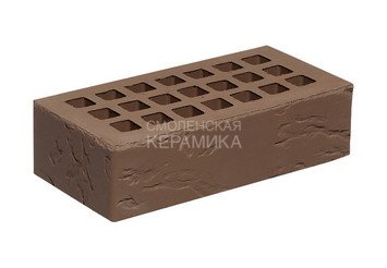 Кирпич облицовочный керамический ЖКЗ Темно-коричневый Рустик 1НФ